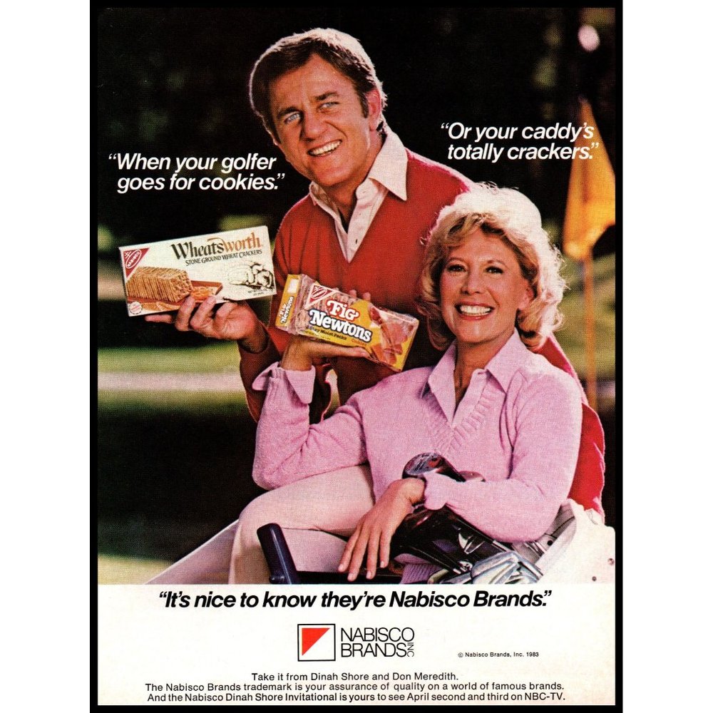 1983 Nabisco Foods Fig Newtons Wheatsworth Crackers Vintage Print Ad Wall Art